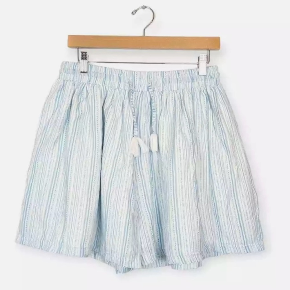 BCBGeneration women’s shorts Blue & White Drawstring Size L. NWT